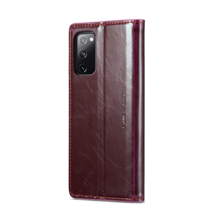 For Samsung Galaxy S20 FE CaseMe 003 Crazy Horse Texture Leather Phone Case(Wine Red) - Galaxy Phone Cases by CaseMe | Online Shopping UK | buy2fix