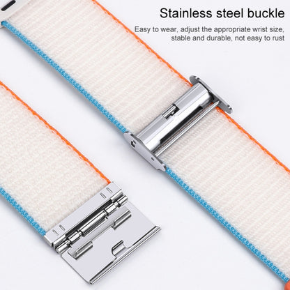 Metal Buckle Nylon Strap For Apple Watch Ultra 49mm / Series 8&7 45mm / SE 2&6&SE&5&4 44mm / 3&2&1 42mm(Sea ??Blue) - Watch Bands by buy2fix | Online Shopping UK | buy2fix