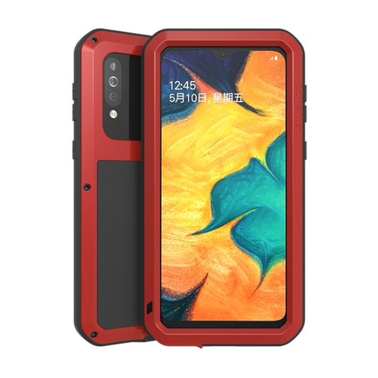 For Galaxy A40s LOVE MEI Metal Shockproof Waterproof Dustproof Protective Case(Red) - Galaxy Phone Cases by LOVE MEI | Online Shopping UK | buy2fix