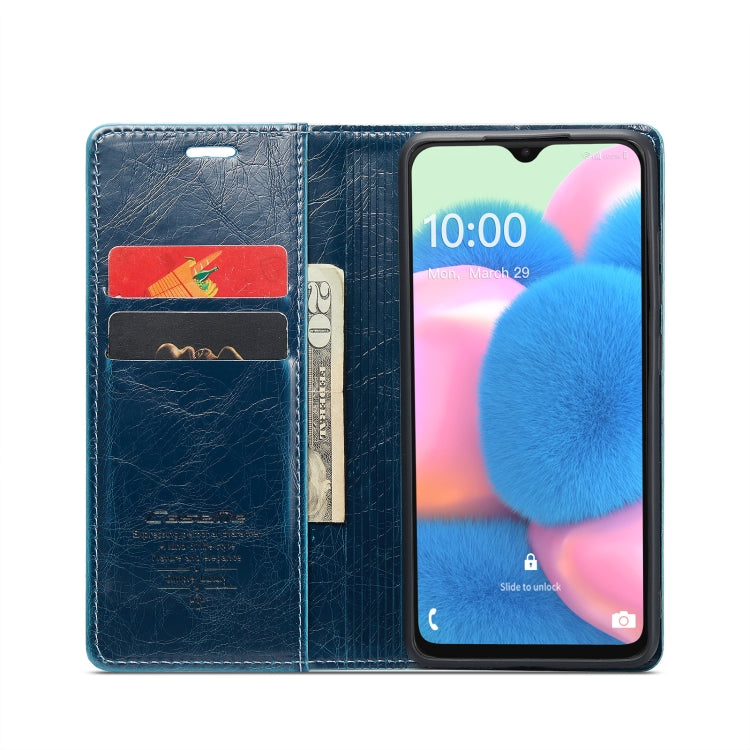 For Samsung Galaxy A30s／A50s／A50 CaseMe 003 Crazy Horse Texture Leather Phone Case(Blue) - Galaxy Phone Cases by CaseMe | Online Shopping UK | buy2fix