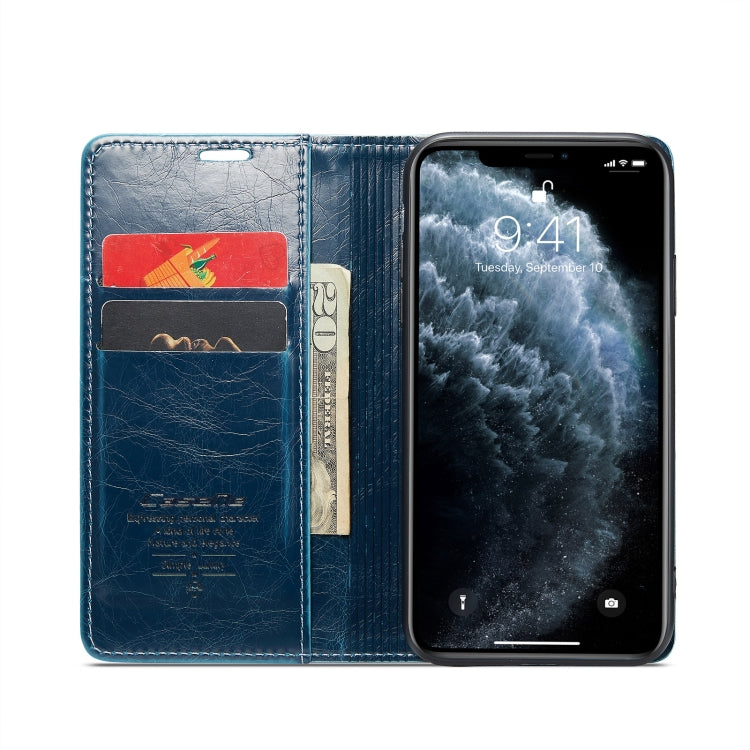 For iPhone 11 Pro CaseMe 003 Crazy Horse Texture Leather Phone Case(Blue) - iPhone 11 Pro Cases by CaseMe | Online Shopping UK | buy2fix