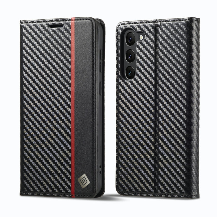 For Samsung Galaxy S23+ 5G LC.IMEEKE Carbon Fiber PU + TPU Horizontal Flip Leather Phone Case(Vertical Black) - Galaxy S23+ 5G Cases by LC.IMEEKE | Online Shopping UK | buy2fix