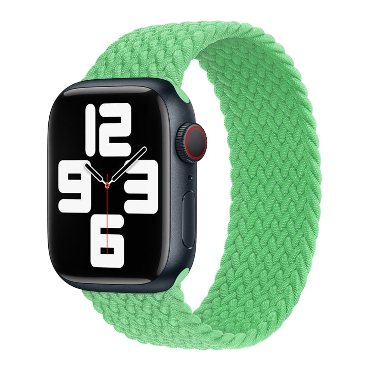 Nylon Single-turn Braided Watch Band For Apple Watch Ultra 49mm / Series 8&7 45mm / SE 2&6&SE&5&4 44mm / 3&2&1 42mm, Length:135mm(Bright Green) - Watch Bands by buy2fix | Online Shopping UK | buy2fix