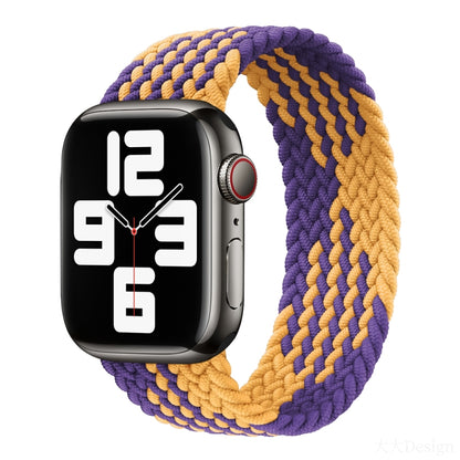 Nylon Single-turn Braided Watch Band For Apple Watch Ultra 49mm / Series 8&7 45mm / SE 2&6&SE&5&4 44mm / 3&2&1 42mm, Length:135mm(Purple+Orange) - Watch Bands by buy2fix | Online Shopping UK | buy2fix