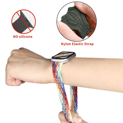 Nylon Single-turn Braided Watch Band For Apple Watch Ultra 49mm / Series 8&7 45mm / SE 2&6&SE&5&4 44mm / 3&2&1 42mm, Length:135mm(Rainbow) - Watch Bands by buy2fix | Online Shopping UK | buy2fix