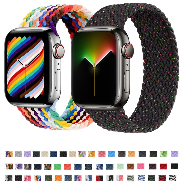 Nylon Single-turn Braided Watch Band For Apple Watch Ultra 49mm / Series 8&7 45mm / SE 2&6&SE&5&4 44mm / 3&2&1 42mm, Length:165mm (Rainbow) - Watch Bands by buy2fix | Online Shopping UK | buy2fix