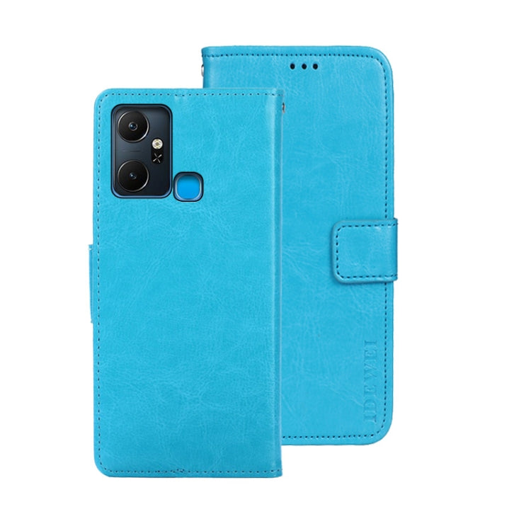 For Infinix Smart 6 Plus idewei Crazy Horse Texture Leather Phone Case(Sky Blue) - Infinix Cases by idewei | Online Shopping UK | buy2fix