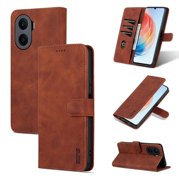 For Honor Play 40 Plus AZNS Skin Feel Calf Texture Flip Leather Phone Case(Brown) - Honor Cases by AZNS | Online Shopping UK | buy2fix