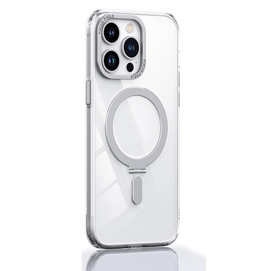 For iPhone 14 Pro Max Skin Feel MagSafe Shockproof Protective Phone Case with Holder(White) - iPhone 14 Pro Max Cases by buy2fix | Online Shopping UK | buy2fix