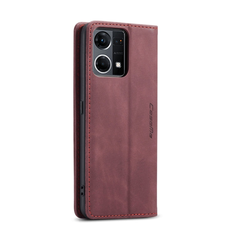 For OPPO Reno7 4G Indonesia/F21 Pro 4G/Reno8 4G CaseMe 013 Multifunctional Horizontal Flip Leather Phone Case(Wine Red) - OPPO Cases by CaseMe | Online Shopping UK | buy2fix