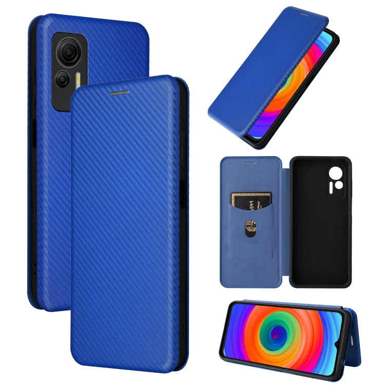 For Ulefone Note 14 Carbon Fiber Texture Flip Leather Phone Case(Blue) - Ulefone Cases by buy2fix | Online Shopping UK | buy2fix