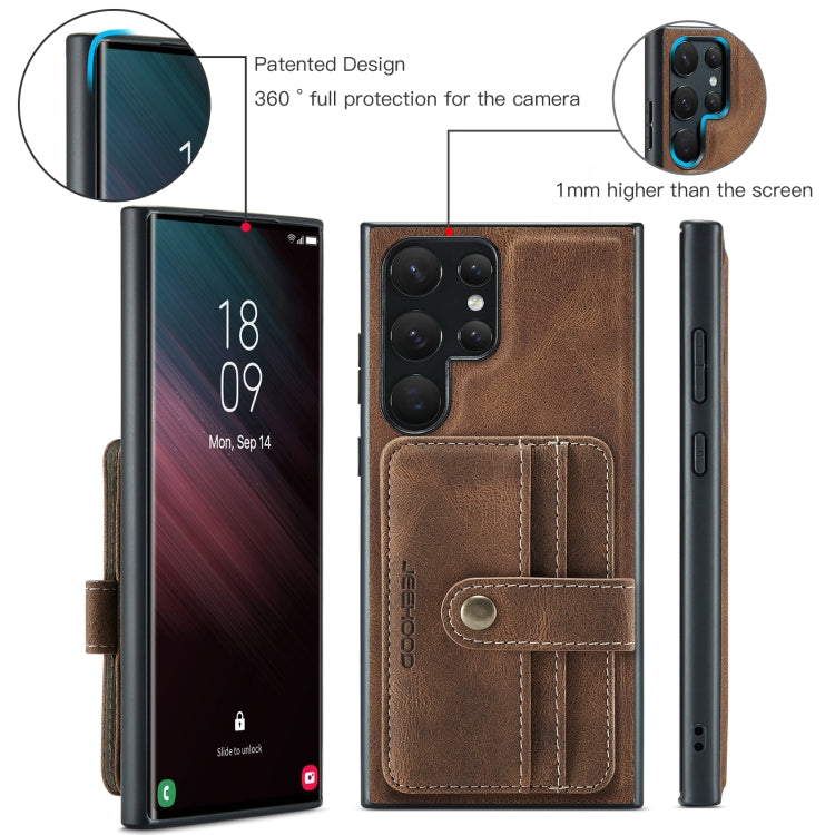 For Samsung Galaxy S23 Ultra 5G JEEHOOD RFID Blocking Anti-Theft Magnetic Phone Case(Brown) - Galaxy Phone Cases by JEEHOOD | Online Shopping UK | buy2fix