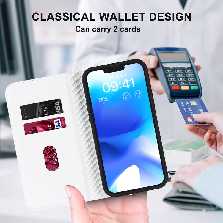 For iPhone 13 Pro Max Rhombic MagSafe RFID Anti-Theft Wallet Leather Phone Case(White) - iPhone 13 Pro Max Cases by buy2fix | Online Shopping UK | buy2fix