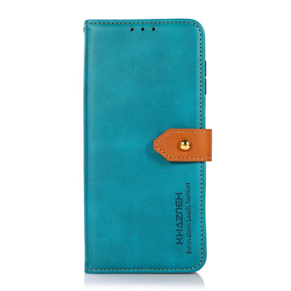 For OnePlus 11 5G KHAZNEH Dual-color Cowhide Texture Flip Leather Phone Case(Blue) - OnePlus Cases by buy2fix | Online Shopping UK | buy2fix