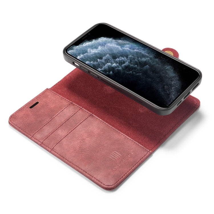 For iPhone 12/12 Pro DG.MING Crazy Horse Texture Detachable Magnetic Leather Case(Red) - iPhone 12 / 12 Pro Cases by DG.MING | Online Shopping UK | buy2fix