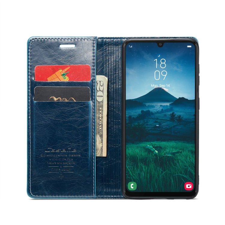 For Samsung Galaxy A34 5G CaseMe 003 Crazy Horse Texture Leather Phone Case(Blue) - Galaxy Phone Cases by CaseMe | Online Shopping UK | buy2fix