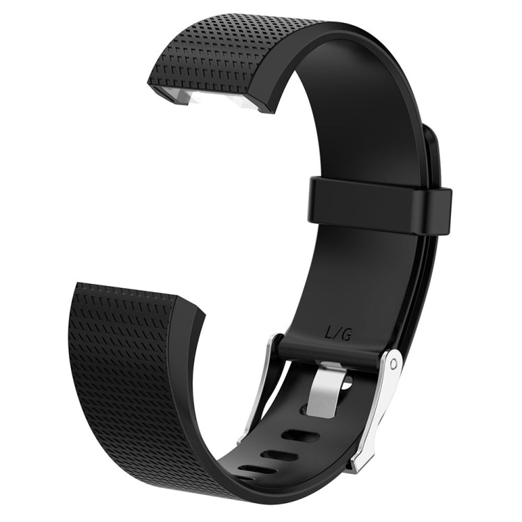 For Fitbit Charge 2 Common Texture Silicone  Watch Band with Buckle, Size:S(Dark Blue) - Watch Bands by buy2fix | Online Shopping UK | buy2fix