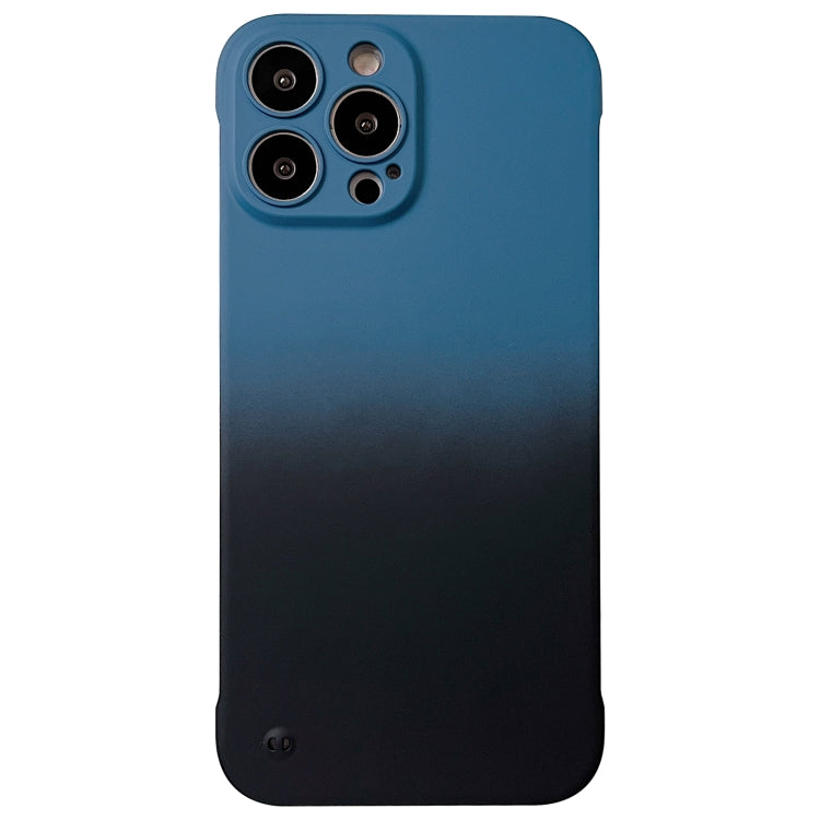 For iPhone XS / X Frameless Skin Feel Gradient Phone Case(Blue + Black) - More iPhone Cases by buy2fix | Online Shopping UK | buy2fix