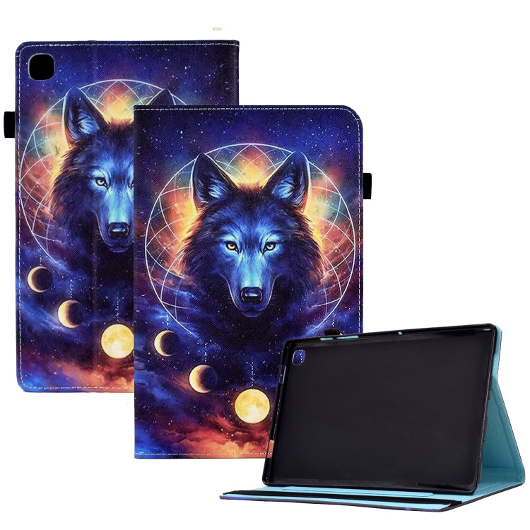 For Samsung Galaxy Tab S5e T720 Colored Drawing Stitching Elastic Band Leather Smart Tablet Case(Space Wolf) - Tab S5E 10.5 T720 / T725 by buy2fix | Online Shopping UK | buy2fix