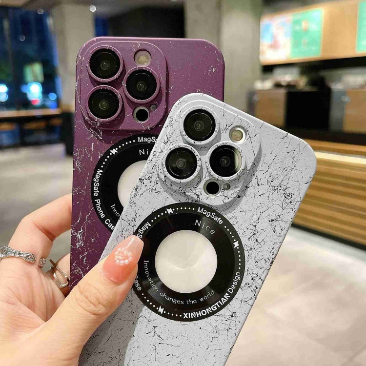 For iPhone 13 Pro Marble Pattern MagSafe PC Phone Case(Purple) - iPhone 13 Pro Cases by buy2fix | Online Shopping UK | buy2fix