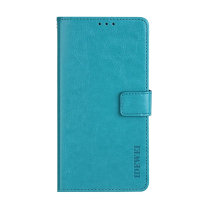 For Motorola Moto G23/G13 idewei Crazy Horse Texture Leather Phone Case with Holder(Sky Blue) - Motorola Cases by idewei | Online Shopping UK | buy2fix