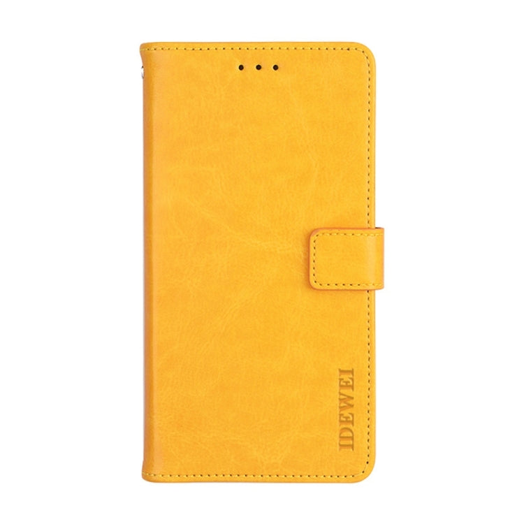 For Ulefone Note 14 idewei Crazy Horse Texture Leather Phone Case with Holder(Yellow) - Ulefone Cases by idewei | Online Shopping UK | buy2fix