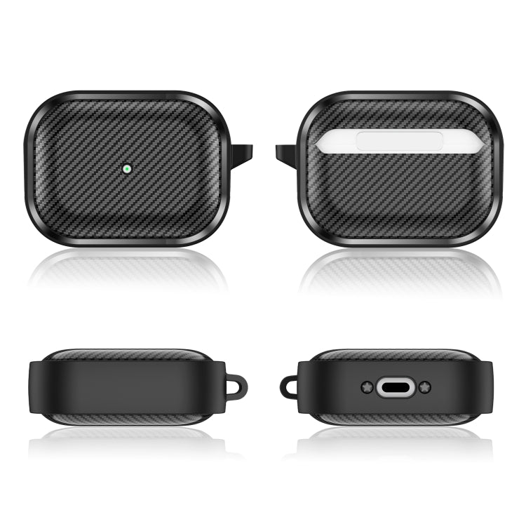 For AirPods Pro Photo Frame Carbon Fiber Series Earphone Case(Black) - For AirPods Pro by buy2fix | Online Shopping UK | buy2fix