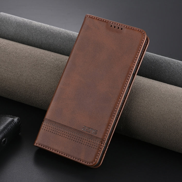 For Honor Magic6 Pro AZNS Magnetic Calf Texture Flip Leather Phone Case(Dark Brown) - Honor Cases by AZNS | Online Shopping UK | buy2fix