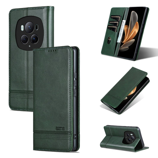 For Honor Magic6 Pro AZNS Magnetic Calf Texture Flip Leather Phone Case(Dark Green) - Honor Cases by AZNS | Online Shopping UK | buy2fix