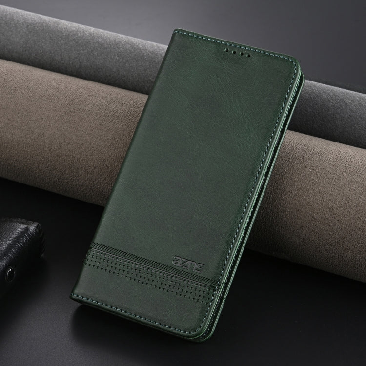 For Honor Magic6 Pro AZNS Magnetic Calf Texture Flip Leather Phone Case(Dark Green) - Honor Cases by AZNS | Online Shopping UK | buy2fix