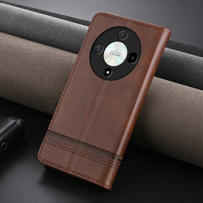 For Honor Magic6 Lite 5G/X9b AZNS Magnetic Calf Texture Flip Leather Phone Case(Dark Brown) - Honor Cases by AZNS | Online Shopping UK | buy2fix