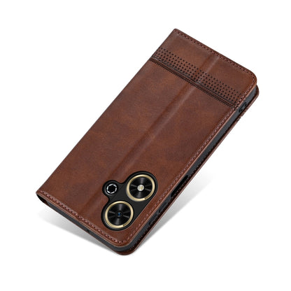 For Honor Play 50/Play 50m 5G AZNS Magnetic Calf Texture Flip Leather Phone Case(Dark Brown) - Honor Cases by AZNS | Online Shopping UK | buy2fix