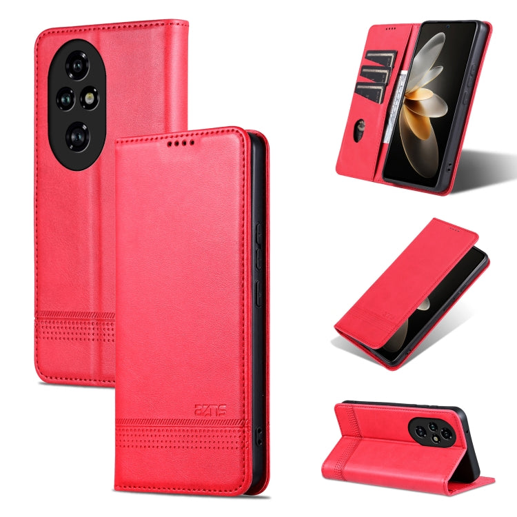 For Honor 200 Pro AZNS Magnetic Calf Texture Flip Leather Phone Case(Red) - Honor Cases by AZNS | Online Shopping UK | buy2fix