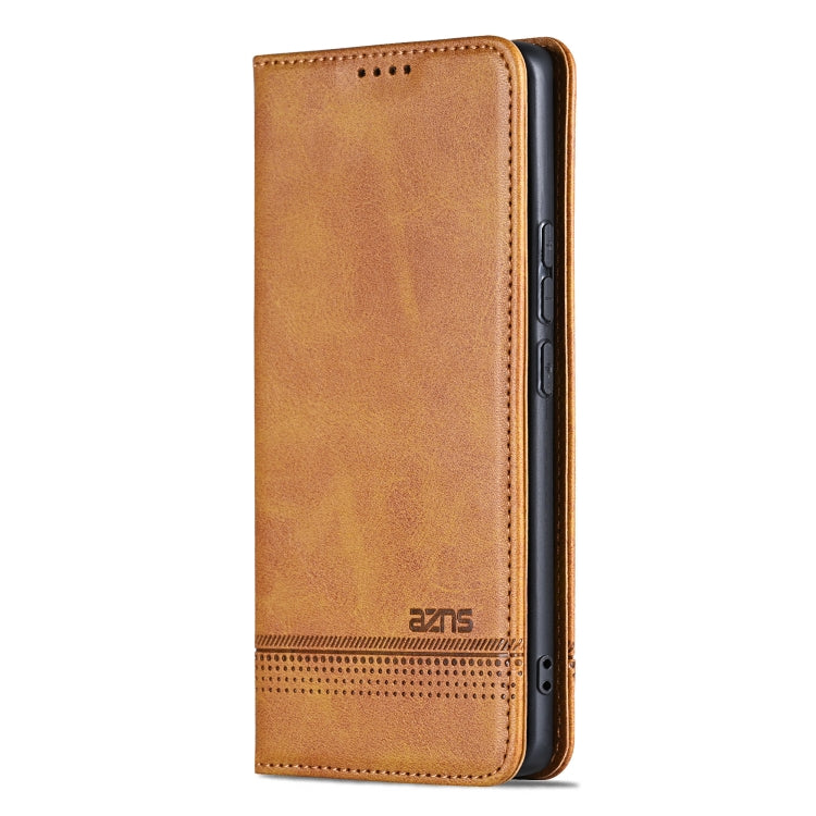 For Honor Magic7 AZNS Magnetic Calf Texture Flip Leather Phone Case(Light Brown) - Honor Cases by AZNS | Online Shopping UK | buy2fix