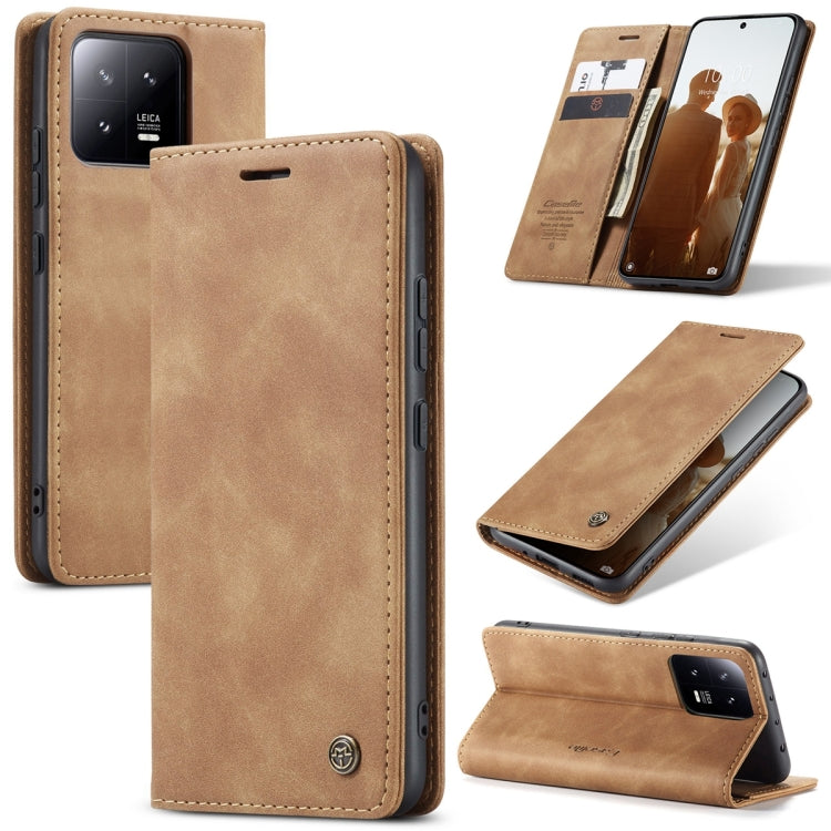 For Xiaomi 13 CaseMe 013 Multifunctional Horizontal Flip Leather Phone Case(Brown) - Xiaomi Cases by CaseMe | Online Shopping UK | buy2fix