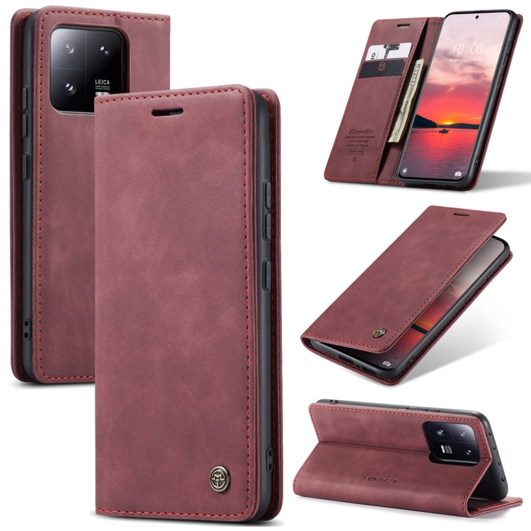 For Xiaomi 13 Pro CaseMe 013 Multifunctional Horizontal Flip Leather Phone Case(Wine Red) - Xiaomi Cases by CaseMe | Online Shopping UK | buy2fix