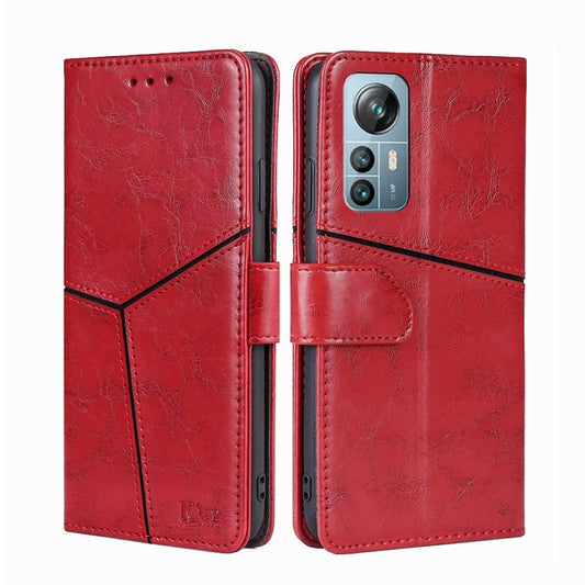 For Blackview A85 Geometric Stitching Flip Leather Phone Case(Red) - More Brand by buy2fix | Online Shopping UK | buy2fix