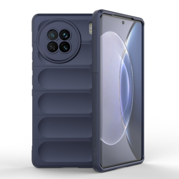 For vivo X90 5G Magic Shield TPU + Flannel Phone Case(Dark Blue) - vivo Cases by buy2fix | Online Shopping UK | buy2fix