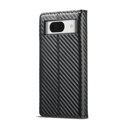 For Google Pixel 8 LC.IMEEKE Carbon Fiber Leather Phone Case(Vertical Black) - Google Cases by LC.IMEEKE | Online Shopping UK | buy2fix