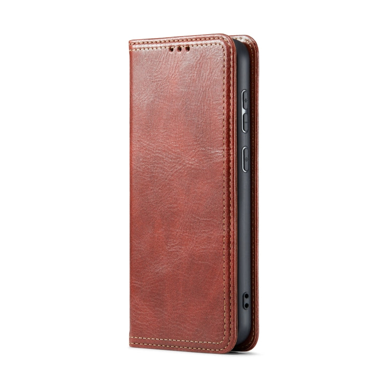 For Samsung Galaxy S23+ 5G FIERRE SHANN Vintage Bark Texture Wallet Leather Phone Case(Brown) - Galaxy S23+ 5G Cases by FIERRE SHANN | Online Shopping UK | buy2fix