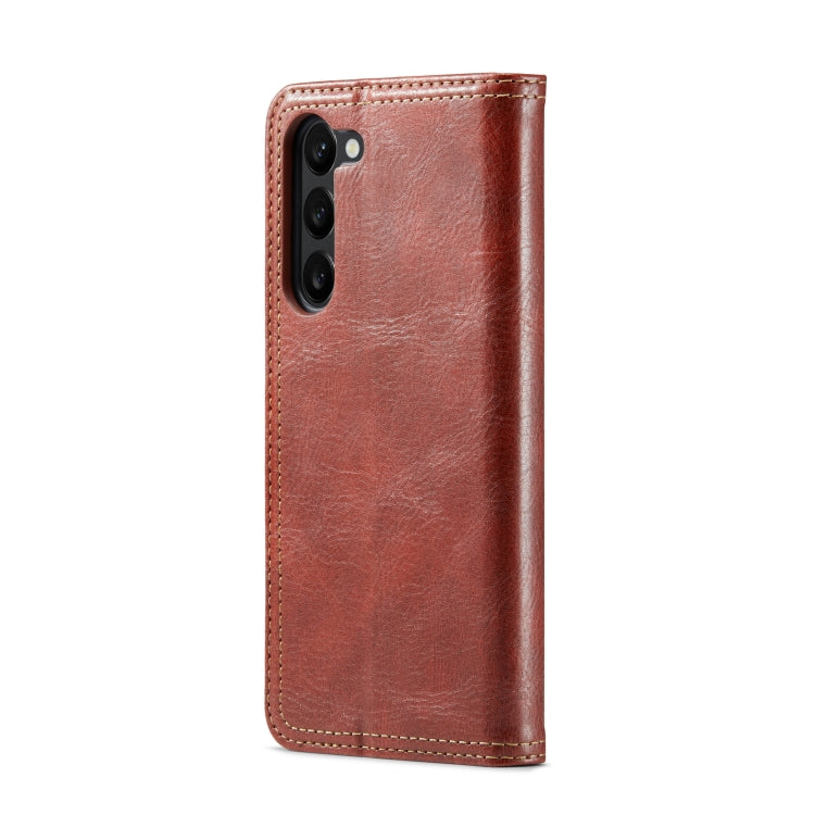 For Samsung Galaxy S23+ 5G FIERRE SHANN Vintage Bark Texture Wallet Leather Phone Case(Brown) - Galaxy S23+ 5G Cases by FIERRE SHANN | Online Shopping UK | buy2fix