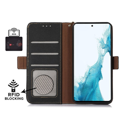 For Xiaomi Redmi K70 Side-Magnetic TJ Genuine Leather RFID Phone Case(Black) - K70 Cases by buy2fix | Online Shopping UK | buy2fix