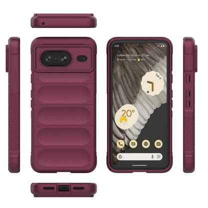 For Google Pixel 8 5G Magic Shield TPU + Flannel Phone Case(Red) - Google Cases by buy2fix | Online Shopping UK | buy2fix