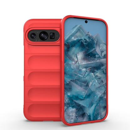 For Google Pixel 9 5G Global Magic Shield TPU + Flannel Phone Case(Red) - Google Cases by buy2fix | Online Shopping UK | buy2fix