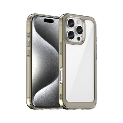 For iPhone 16 Pro Colorful Series Acrylic + TPU Phone Case(Transparent Grey) - iPhone 16 Pro Cases by buy2fix | Online Shopping UK | buy2fix