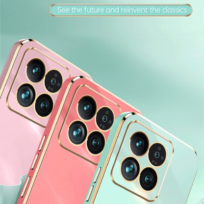 For Xiaomi 14 Pro XINLI Straight Edge 6D Electroplate TPU Phone Case(Pink) - 14 Pro Cases by XINLI | Online Shopping UK | buy2fix