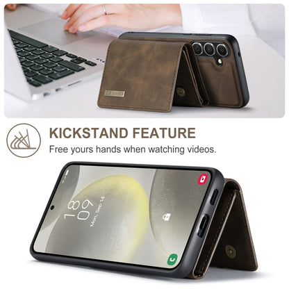 For Samsung Galaxy S24 5G DG.MING M1 Series 3-Fold Multi Card Wallet + Magnetic Phone Case(Coffee) - Galaxy S24 5G Cases by DG.MING | Online Shopping UK | buy2fix