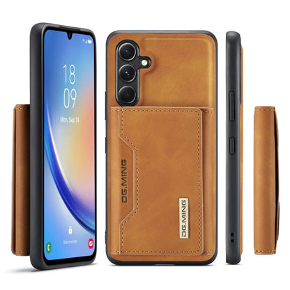 For Samsung Galaxy A34 5G DG.MING M2 Series 3-Fold Multi Card Bag + Magnetic Phone Case(Brown) - Galaxy Phone Cases by DG.MING | Online Shopping UK | buy2fix