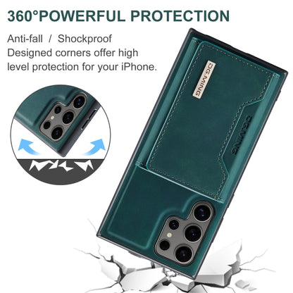 For Samsung Galaxy S24 Ultra 5G DG.MING M2 Series 3-Fold Multi Card Bag + Magnetic Phone Case(Green) - Galaxy S24 Ultra 5G Cases by DG.MING | Online Shopping UK | buy2fix