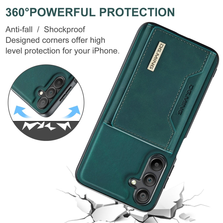 For Samsung Galaxy A15 5G / A15 4G DG.MING M2 Series 3-Fold Multi Card Bag + Magnetic Phone Case(Green) - Galaxy Phone Cases by DG.MING | Online Shopping UK | buy2fix